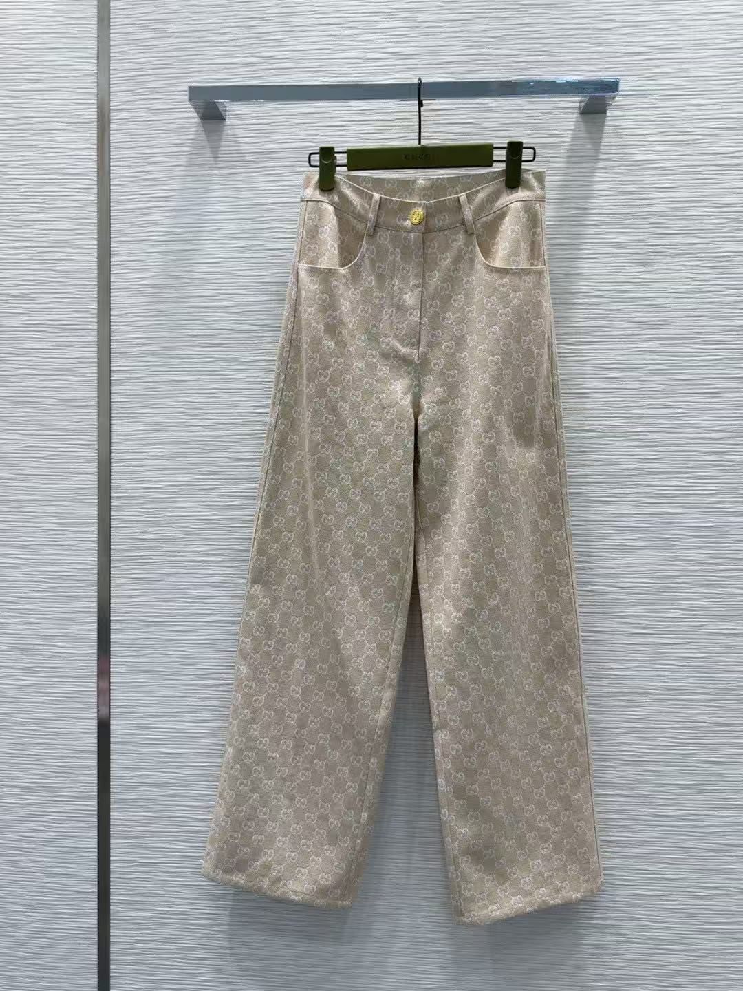 GUCC1 ジャカードデニムシャツとパンツのツーピースセット【50％割引+送料無料】