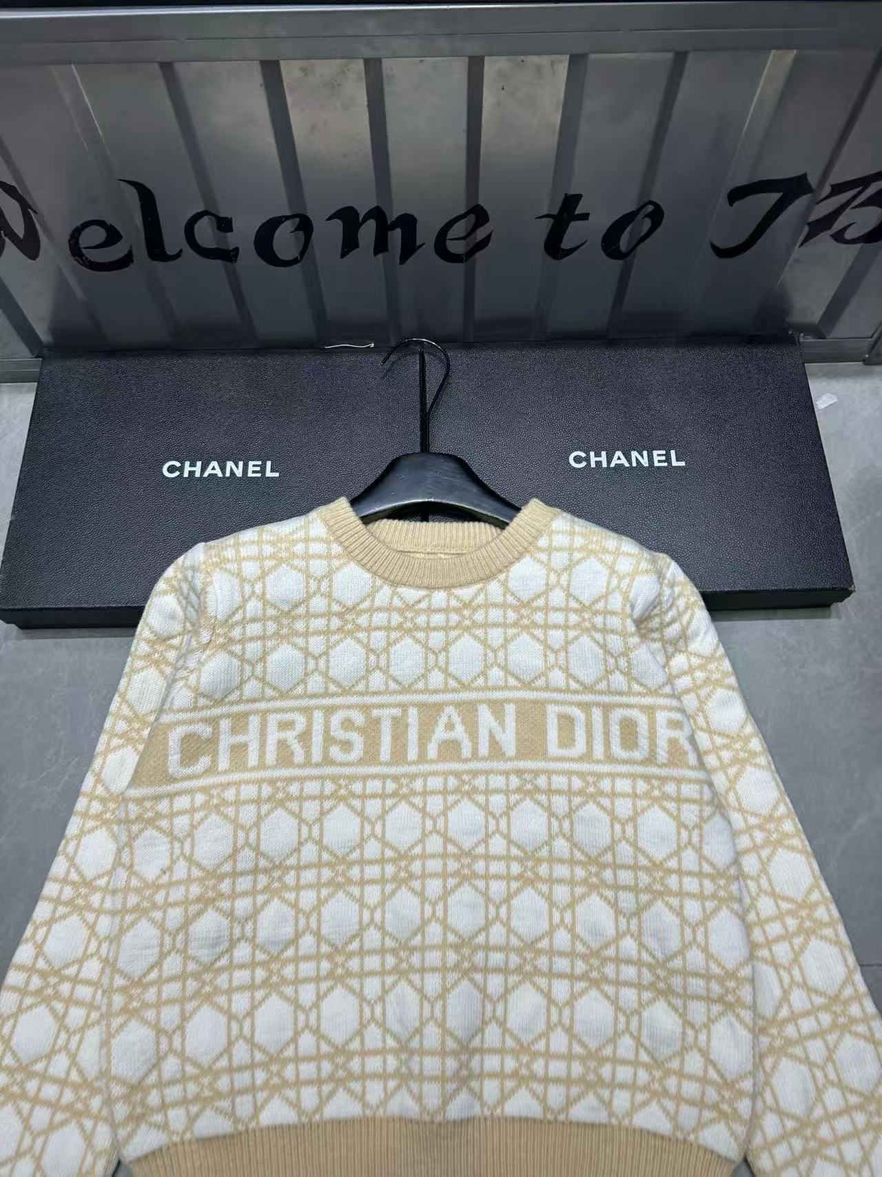 DIOR チェック柄ウールセーター【50％割引+送料無料】