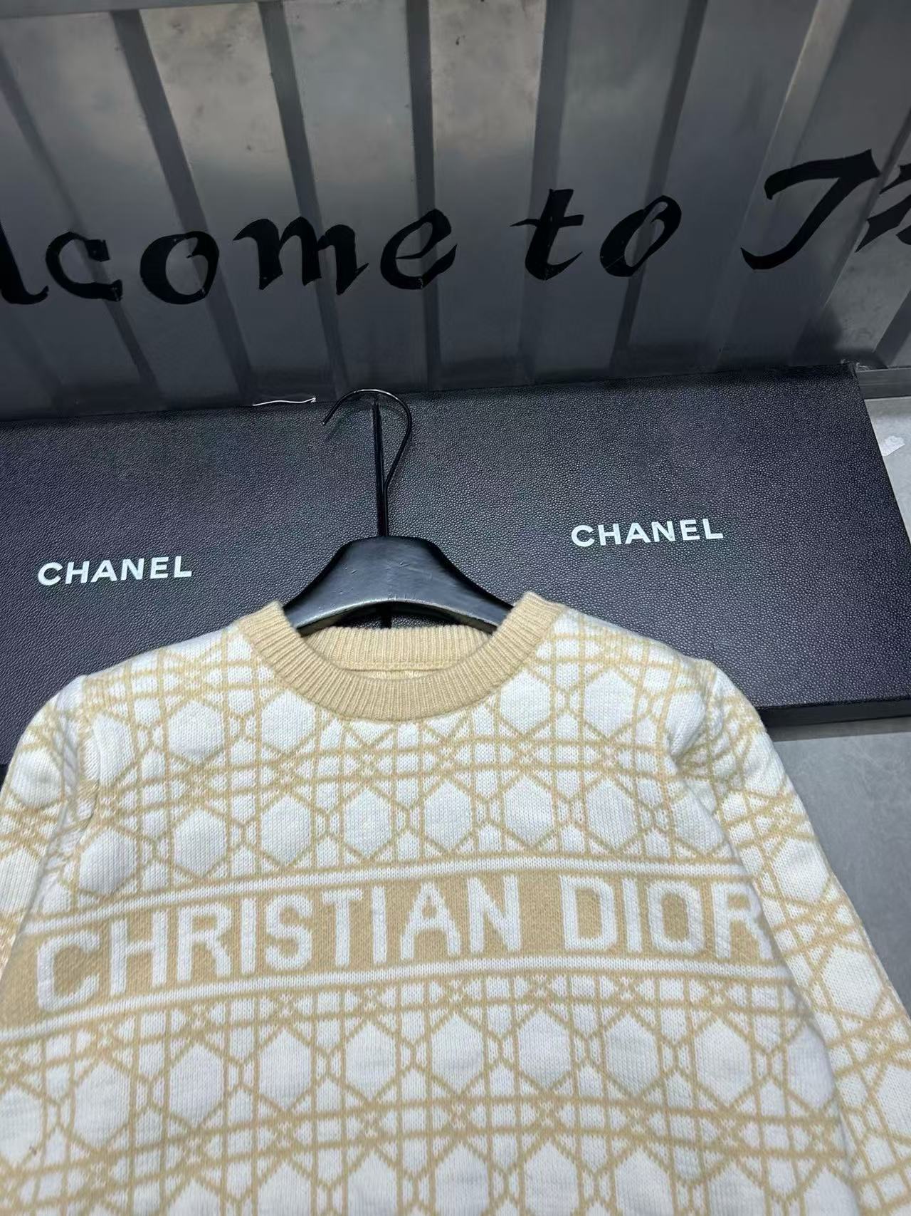 DIOR チェック柄ウールセーター【50％割引+送料無料】