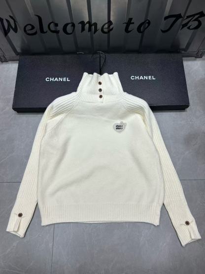 M1UM1U ハイネック ハート型ウールセーター【50％割引+送料無料】