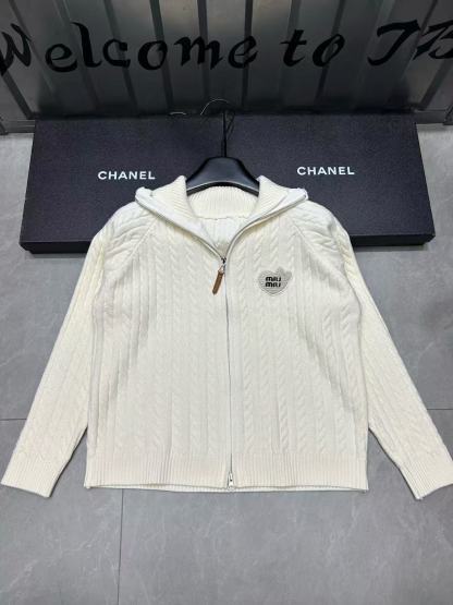 M1UM1U シンプルジッパーウールカーディガン【50％割引+送料無料】