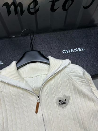 M1UM1U シンプルジッパーウールカーディガン【50％割引+送料無料】