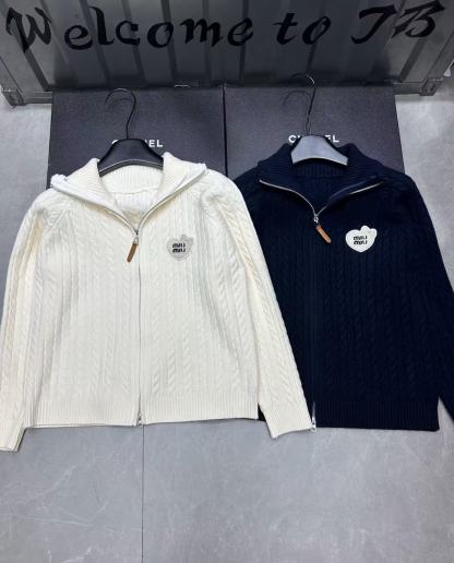 M1UM1U シンプルジッパーウールカーディガン【50％割引+送料無料】