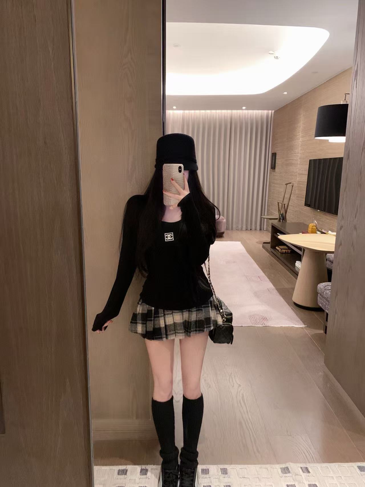 CHANE1 シンプルダブルC ロングスリーブTシャツ【50％割引+送料無料】