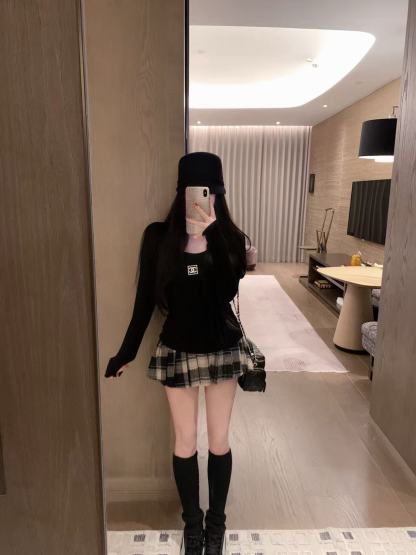 CHANE1 シンプルダブルC ロングスリーブTシャツ【50％割引+送料無料】