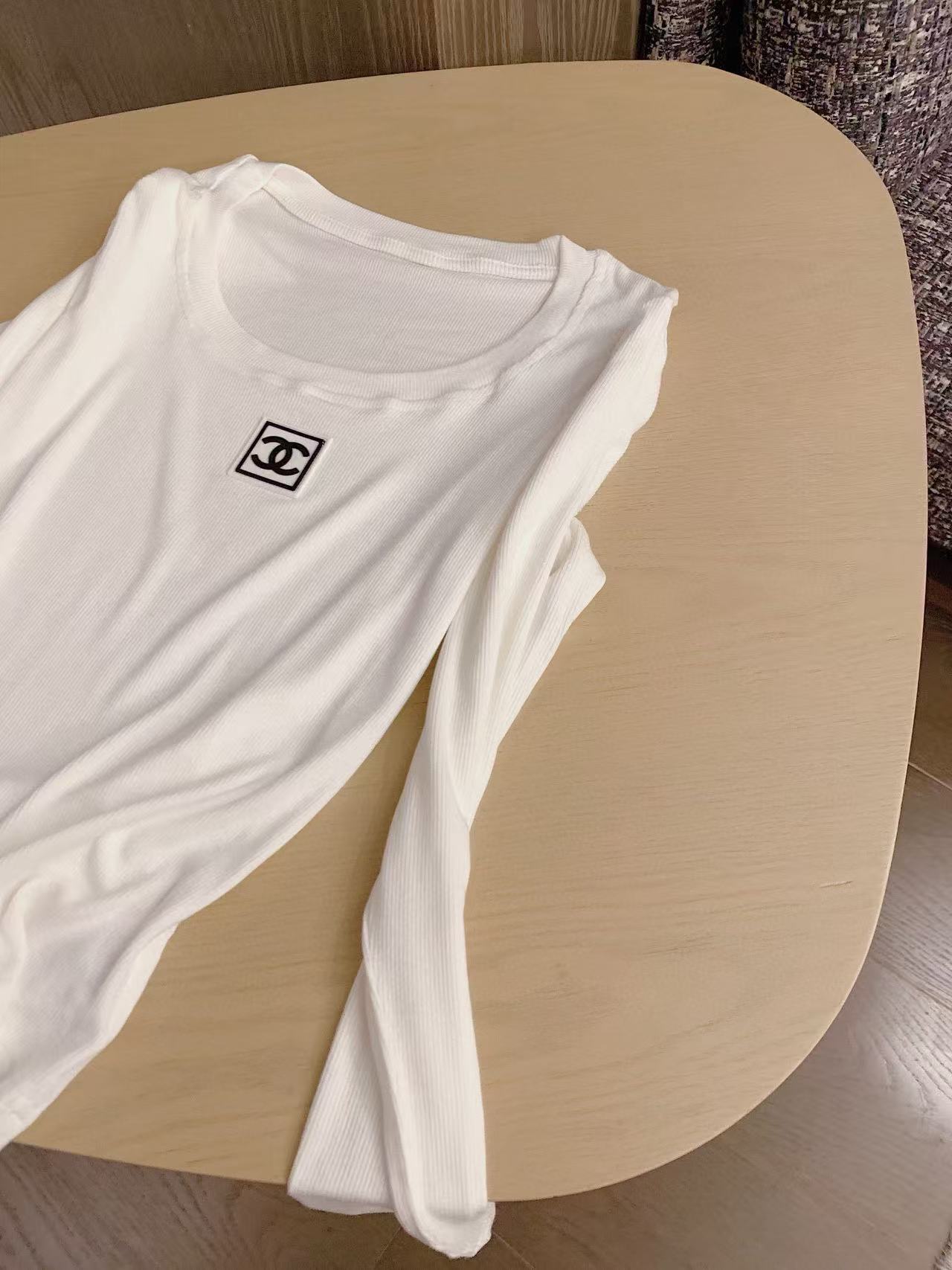 CHANE1 シンプルダブルC ロングスリーブTシャツ【50％割引+送料無料】