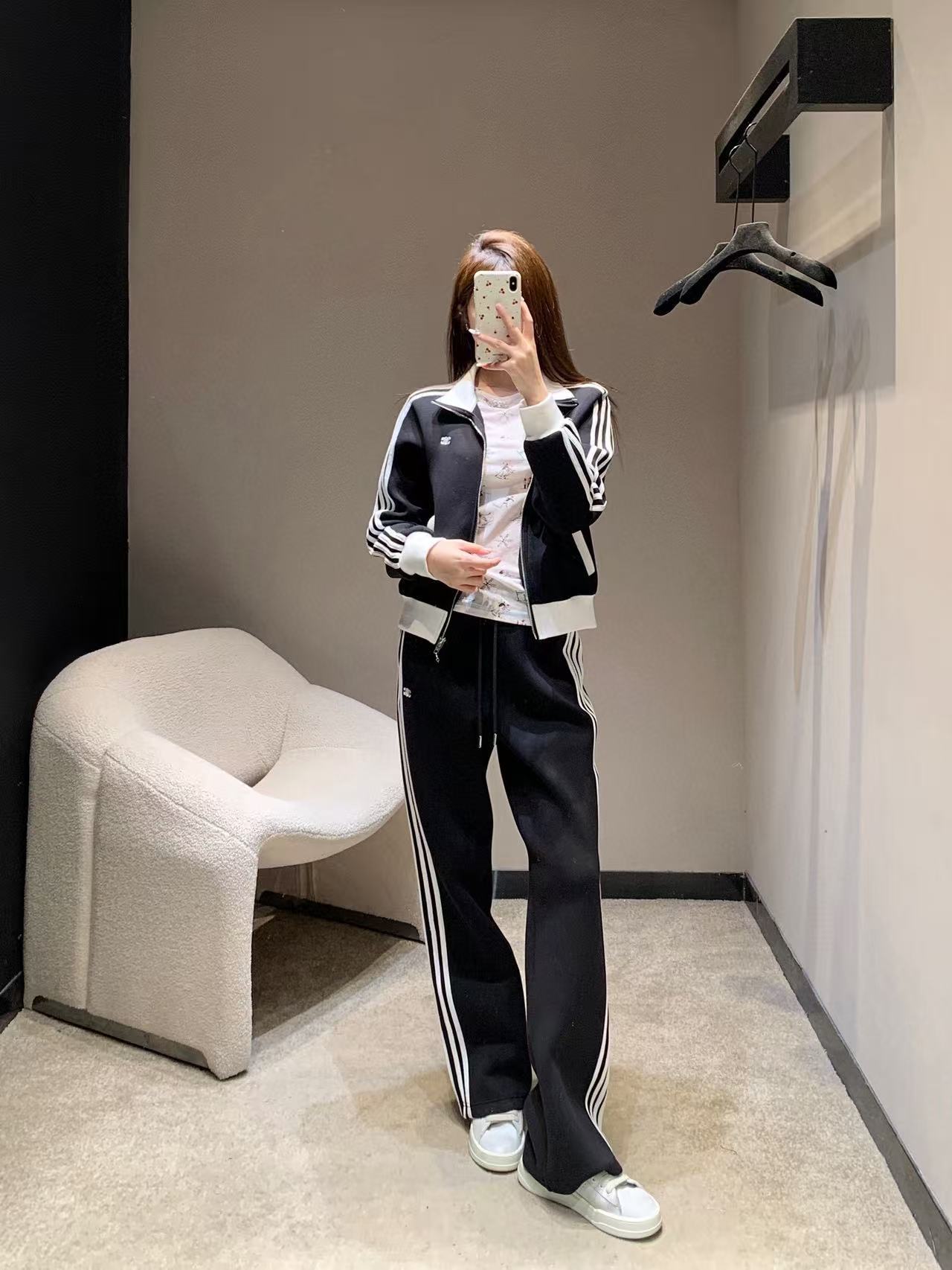 CEL1NE 凱旋門刺繍 ジッパージャケット + パンツ ツーピースセット【50％割引+送料無料】