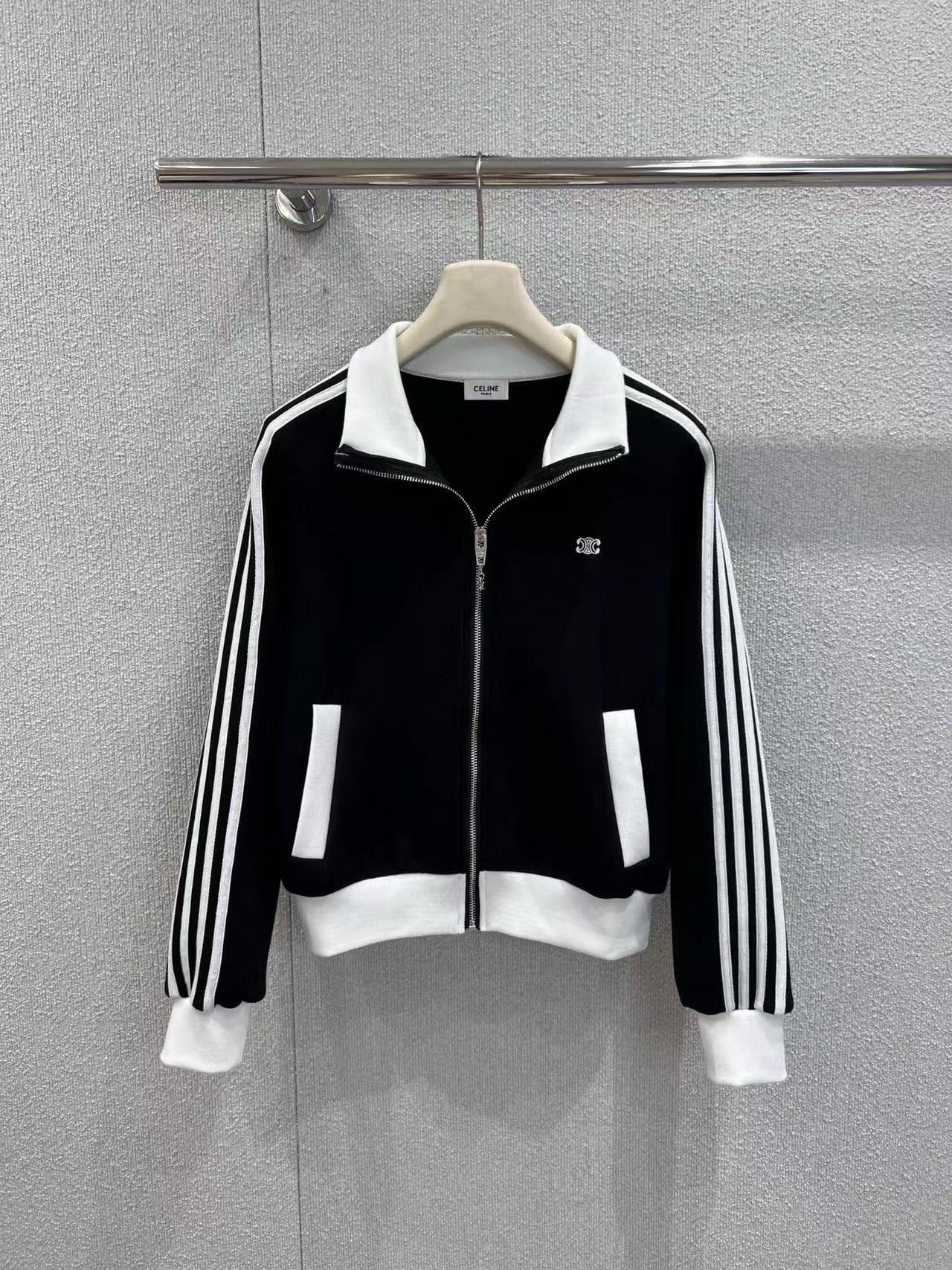 CEL1NE 凱旋門刺繍 ジッパージャケット + パンツ ツーピースセット【50％割引+送料無料】