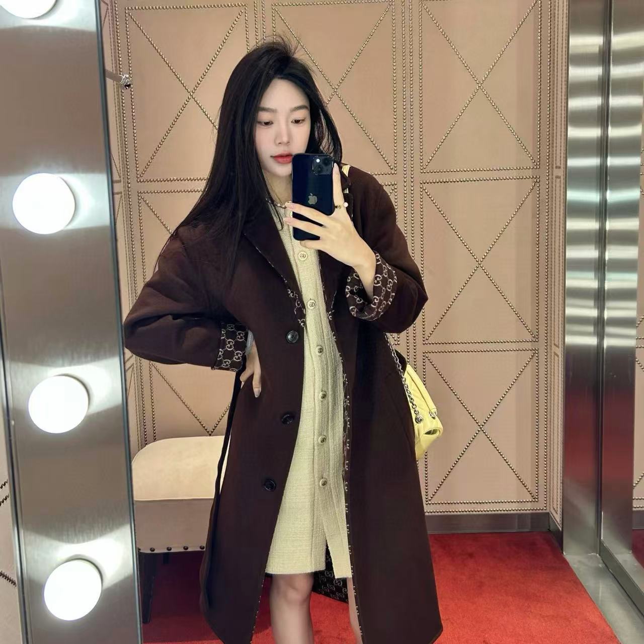 GUCC1 秋冬 リバーシブル カシミア ロングコート【50％割引+送料無料】