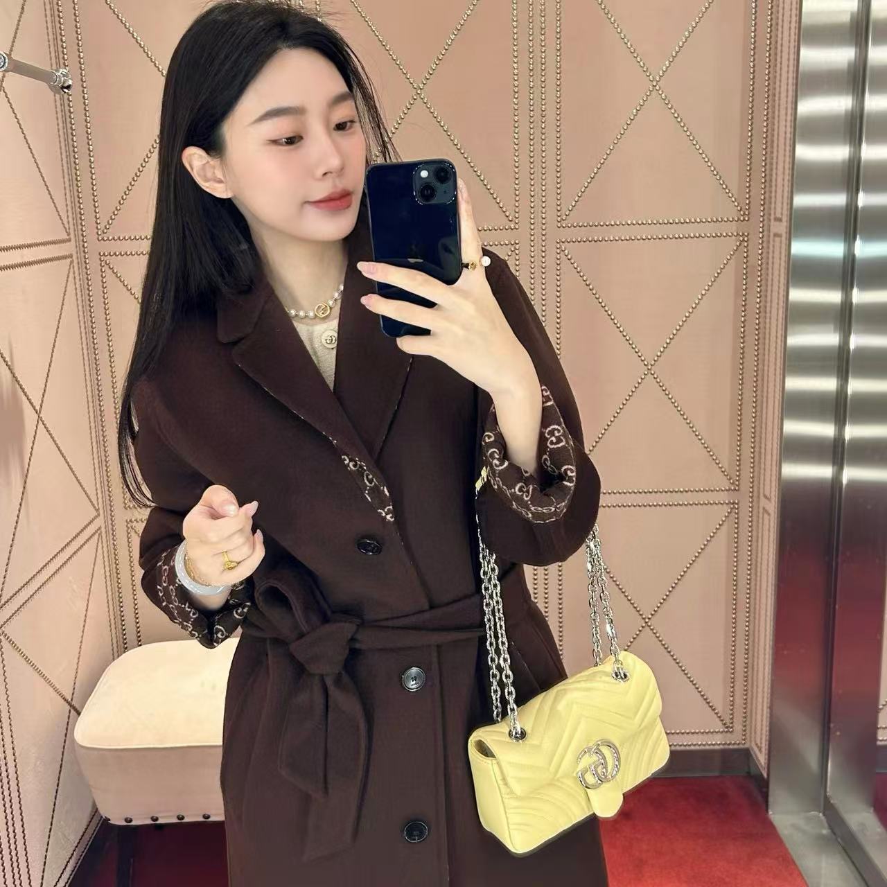 GUCC1 秋冬 リバーシブル カシミア ロングコート【50％割引+送料無料】