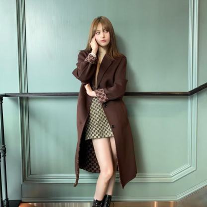 GUCC1 秋冬 リバーシブル カシミア ロングコート【50％割引+送料無料】