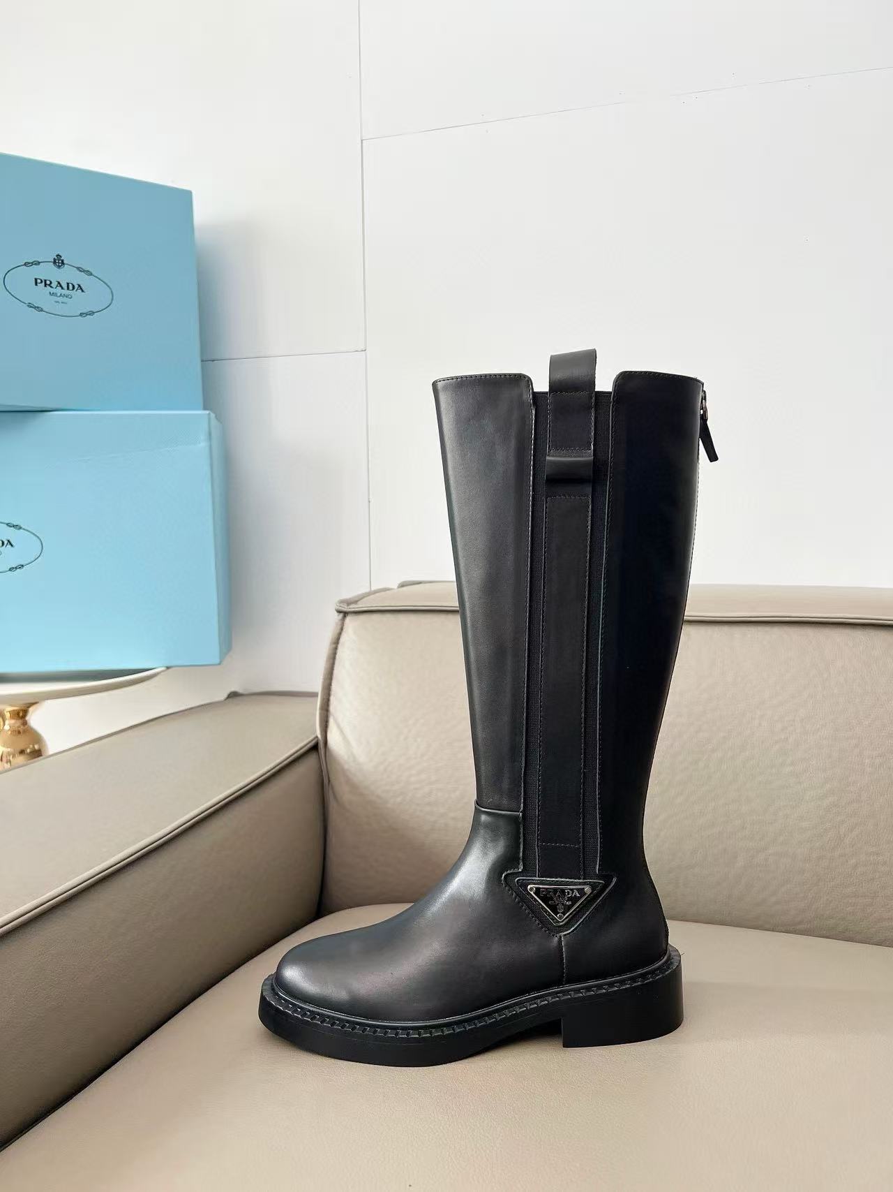 PR4DA 高品質トライアングルロゴハイブーツ【50％割引+送料無料】
