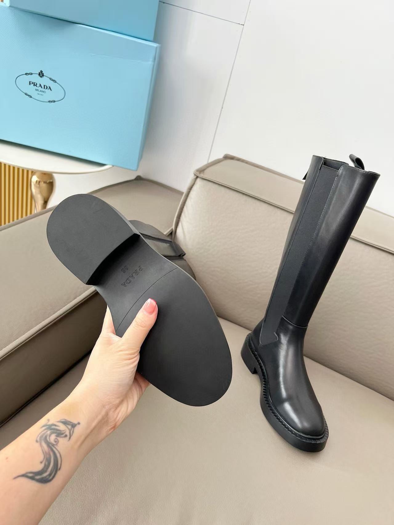 PR4DA 高品質トライアングルロゴハイブーツ【50％割引+送料無料】