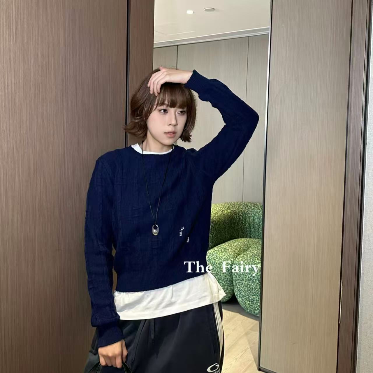 CEL1NE 刺繍レターセーター【50％割引+送料無料】