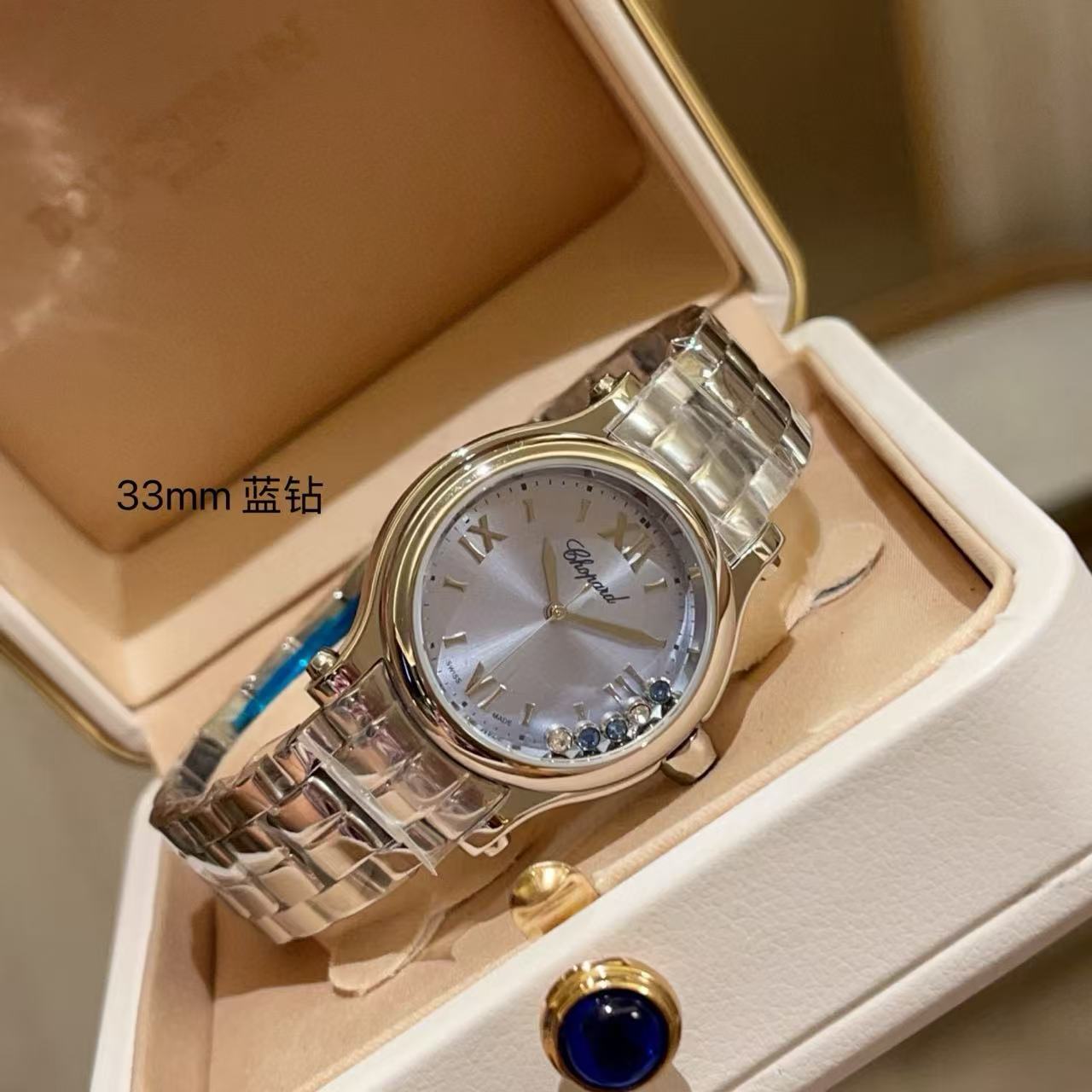 Ch0pard HAPPY DIAMONDSシンプルなスチールバンドのレディース腕時計【50％割引+送料無料】