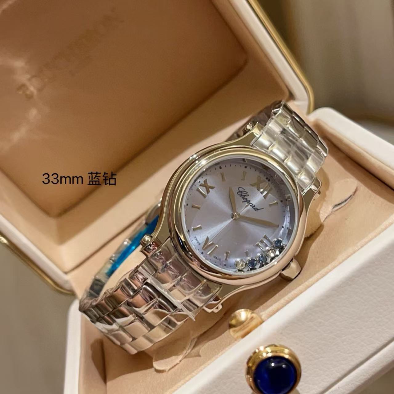 Ch0pard HAPPY DIAMONDSシンプルなスチールバンドのレディース腕時計【50％割引+送料無料】