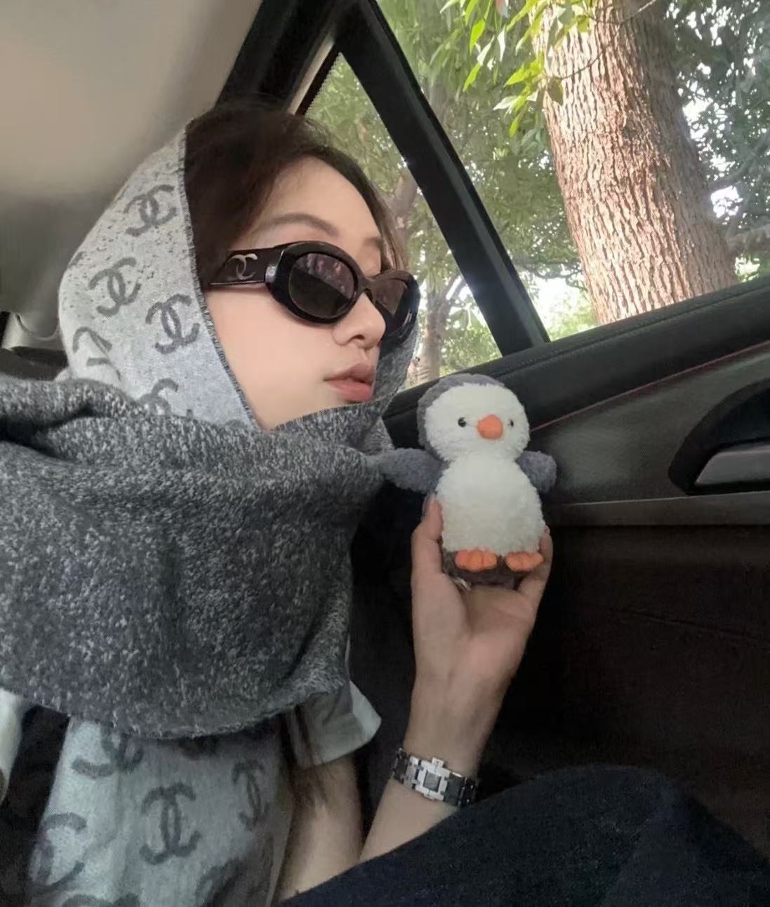 CHANE1 ダブルC カシミアスカーフ【50％割引+送料無料】