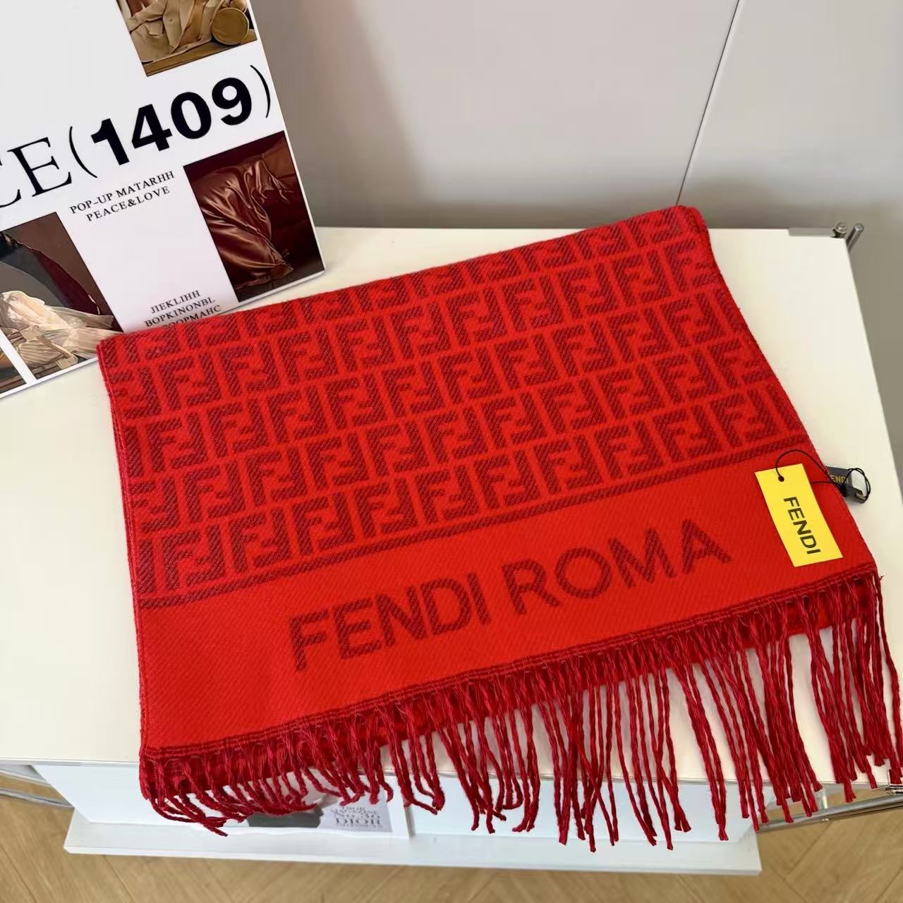FEND1FF タッセル カシミア スカーフ【50％割引+送料無料】