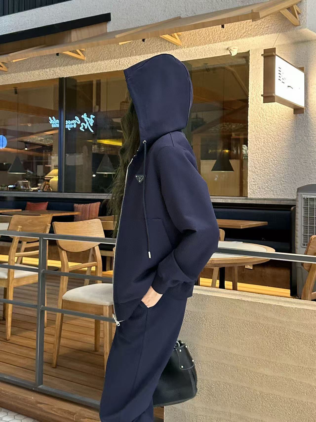 PR4DAトライアングルロゴ フード付きジャケット + パンツ ツーピースセット【50％割引+送料無料】