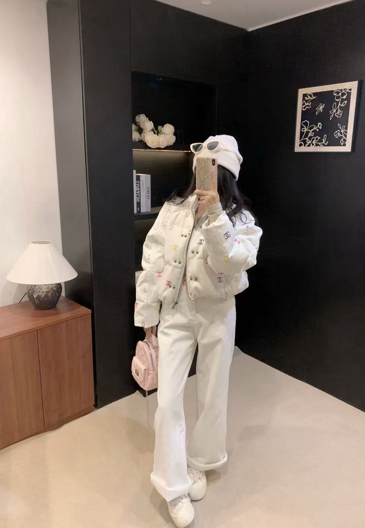 CHANE1 ダブルC カラフルダウンジャケット【50％割引+送料無料】