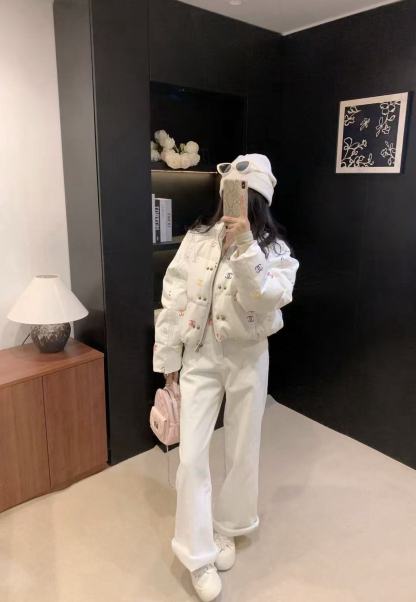 CHANE1 ダブルC カラフルダウンジャケット【50％割引+送料無料】