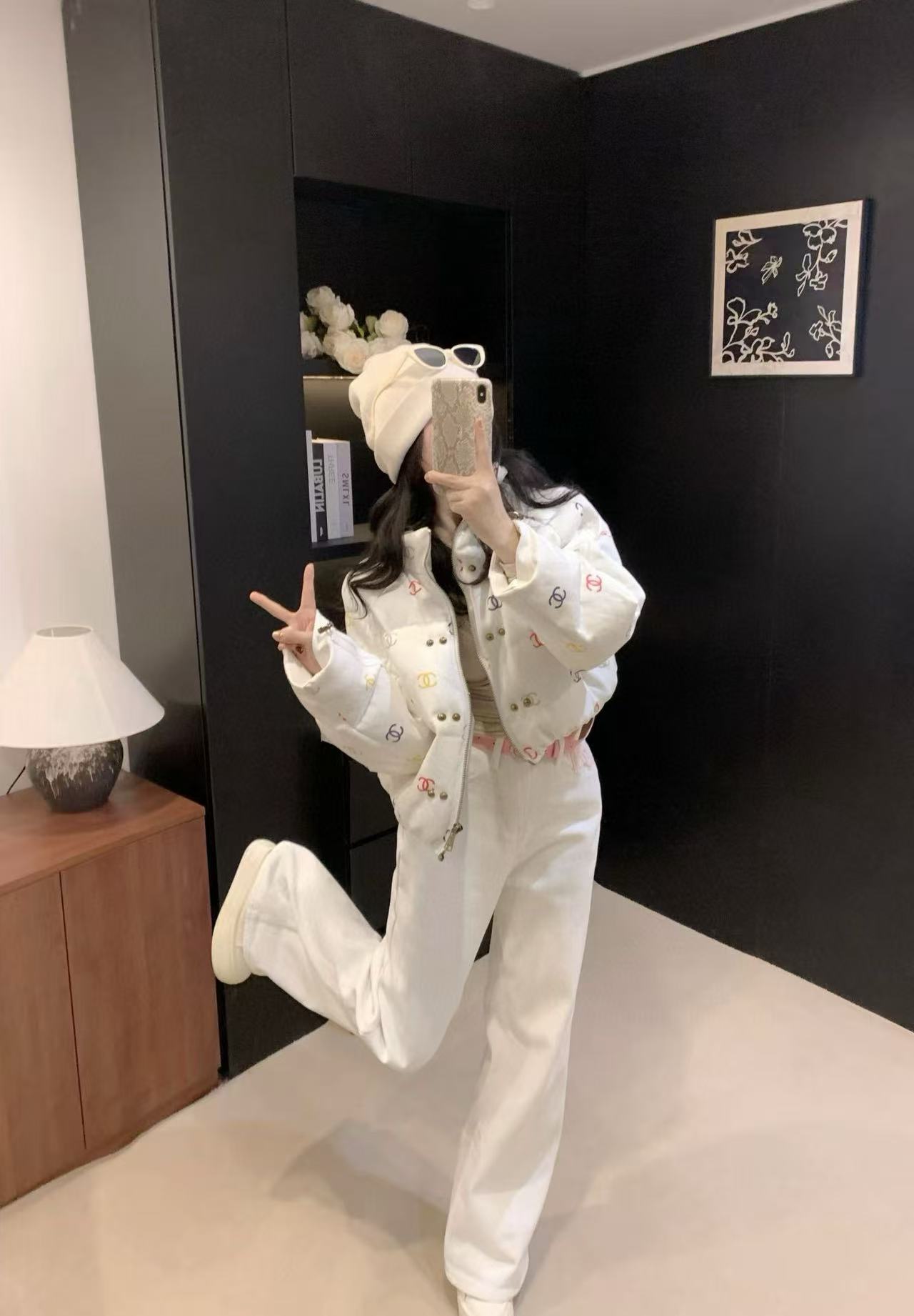 CHANE1 ダブルC カラフルダウンジャケット【50％割引+送料無料】