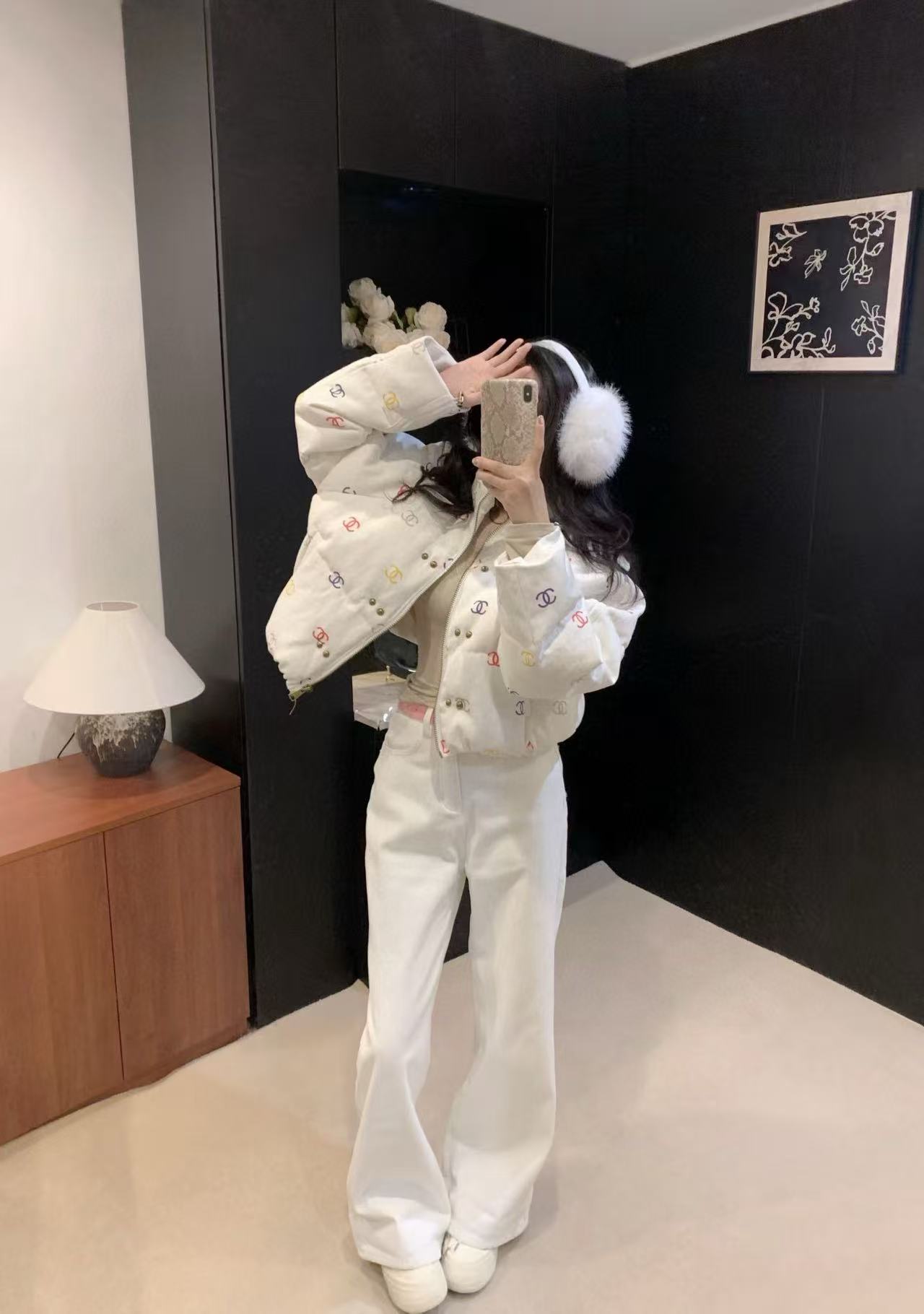 CHANE1 ダブルC カラフルダウンジャケット【50％割引+送料無料】