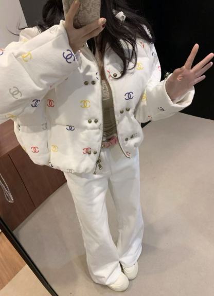 CHANE1 ダブルC カラフルダウンジャケット【50％割引+送料無料】