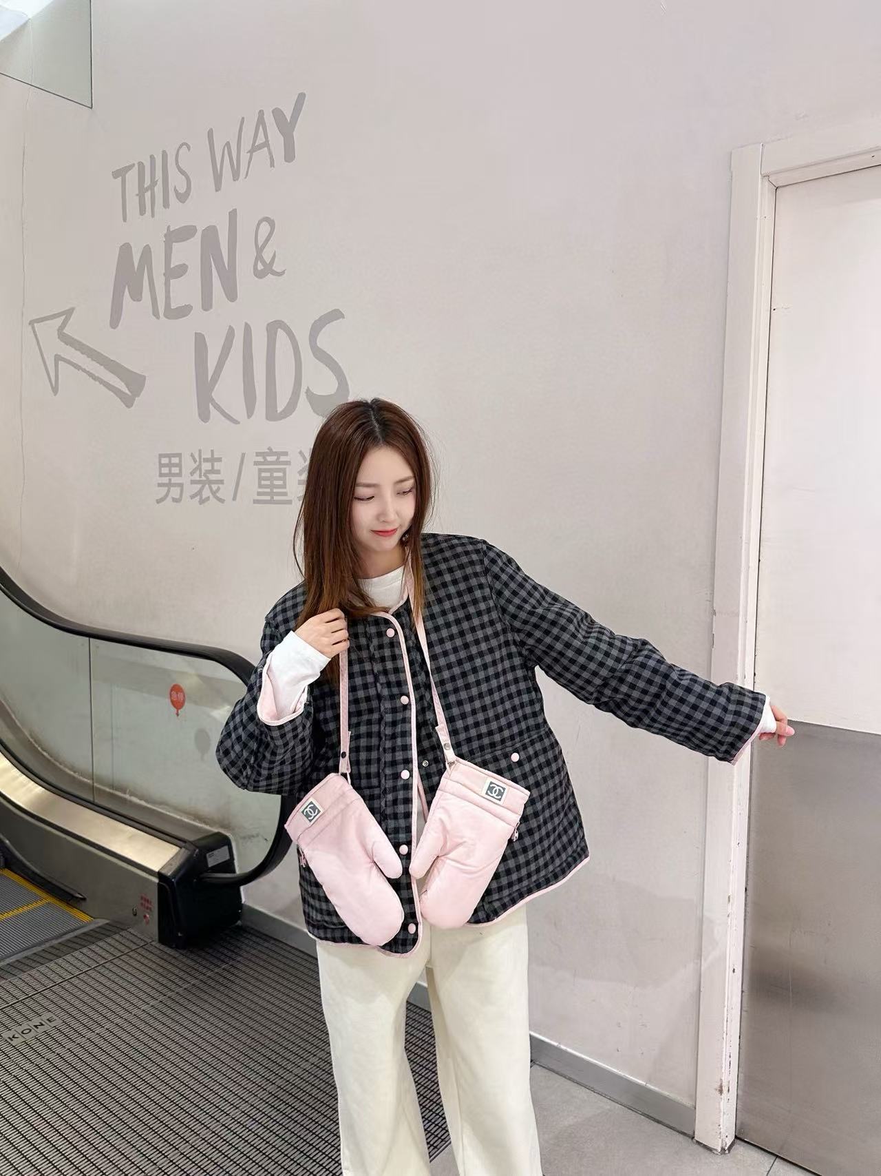 CHANE1 ダブルC マフラー + ダウン ツーピースセット【50％割引+送料無料】