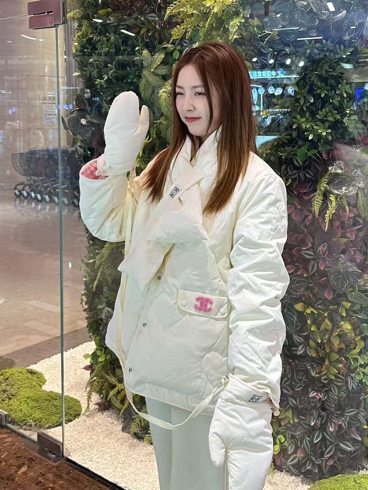 CHANE1 ダブルC マフラー + ダウン ツーピースセット【50％割引+送料無料】