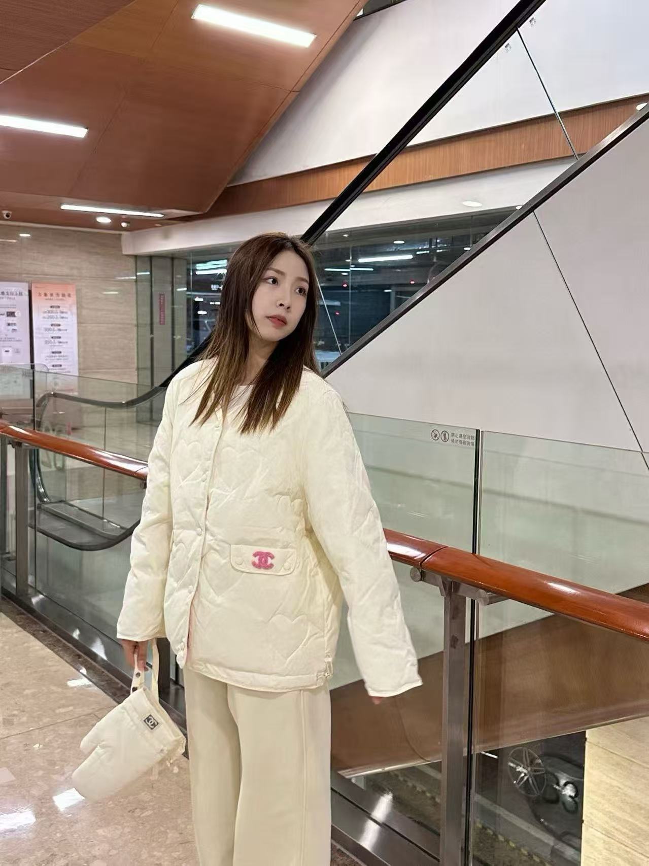 CHANE1 ダブルC マフラー + ダウン ツーピースセット【50％割引+送料無料】