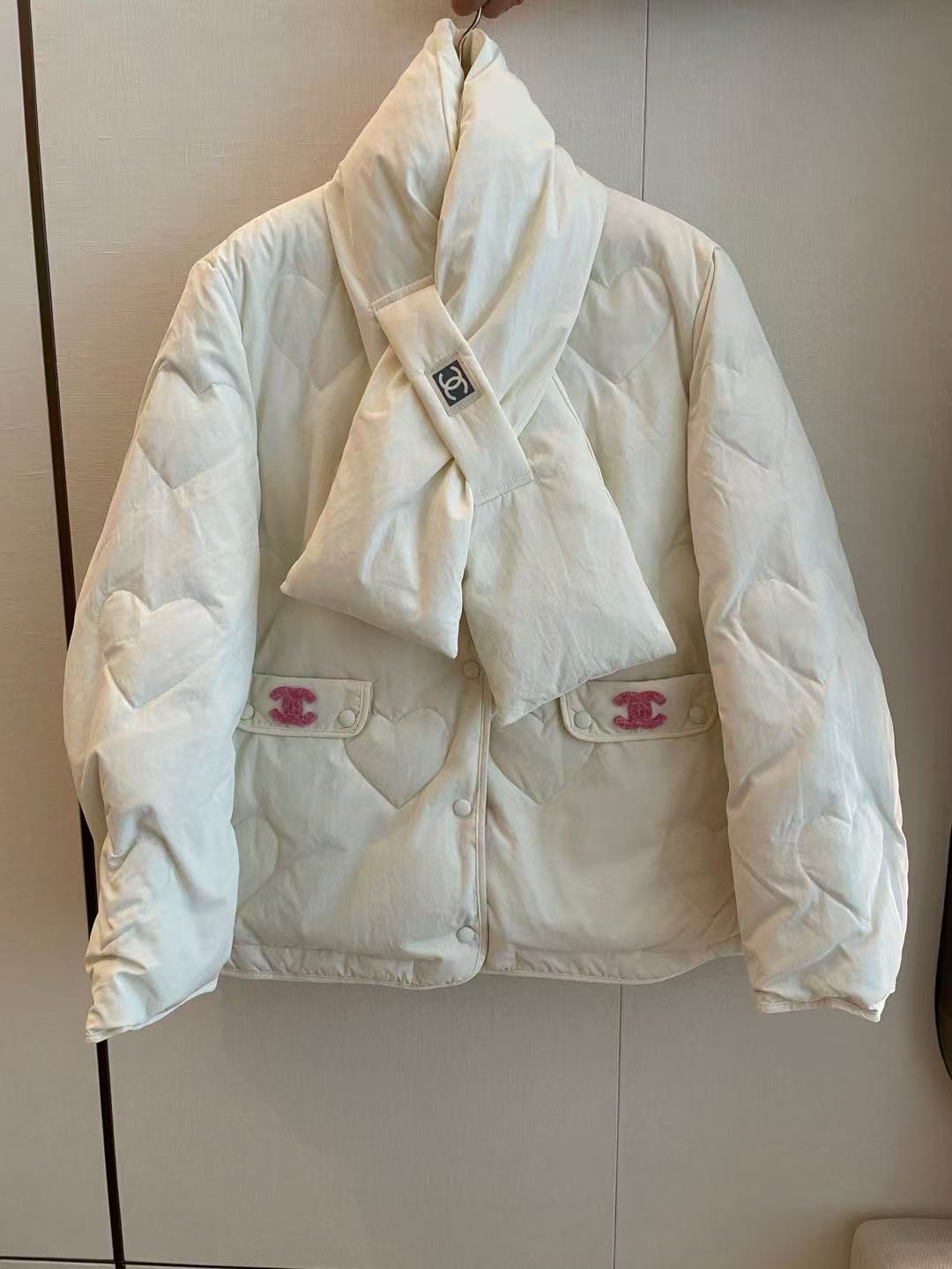 CHANE1 ダブルC マフラー + ダウン ツーピースセット【50％割引+送料無料】