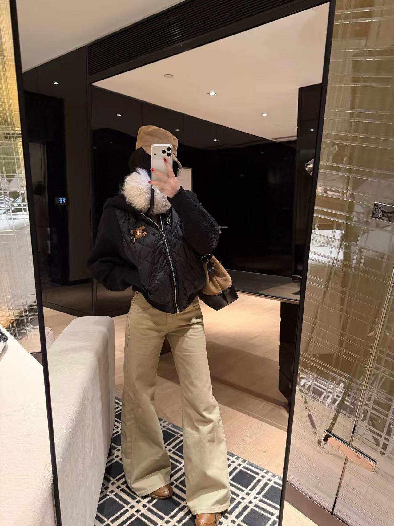 CEL1NE 凱旋門フード付きチェックジャケット【50％割引+送料無料】