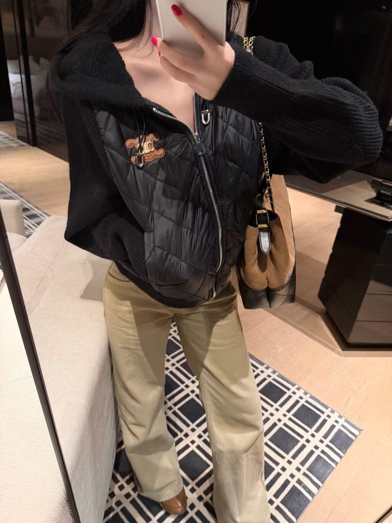 CEL1NE 凱旋門フード付きチェックジャケット【50％割引+送料無料】