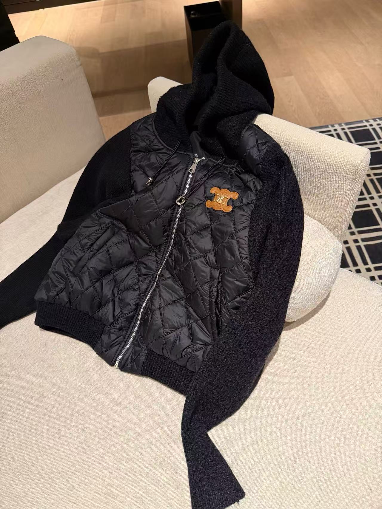 CEL1NE 凱旋門フード付きチェックジャケット【50％割引+送料無料】