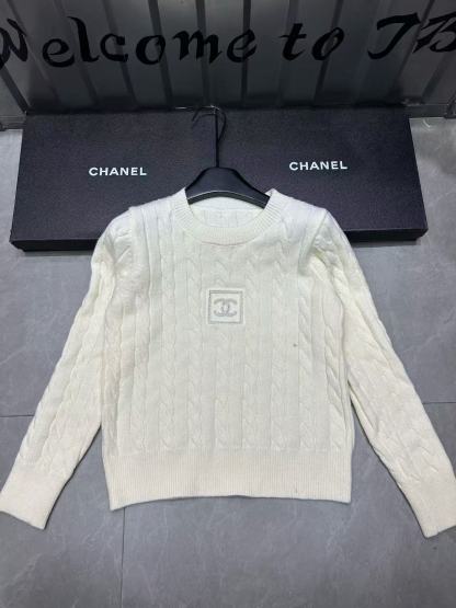 CHANE1 ダブルC ウール ロングスリーブ セーター【50％割引+送料無料】