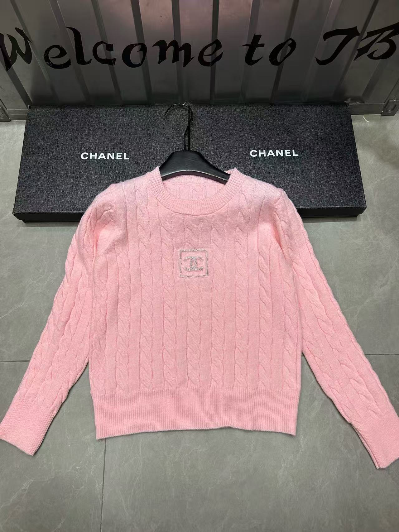 CHANE1 ダブルC ウール ロングスリーブ セーター【50％割引+送料無料】