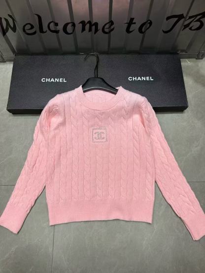 CHANE1 ダブルC ウール ロングスリーブ セーター【50％割引+送料無料】