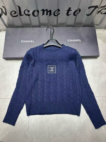 CHANE1 ダブルC ウール ロングスリーブ セーター【50％割引+送料無料】