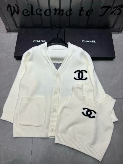 CHANE1 VネックダブルCウールカーディガン【50％割引+送料無料】