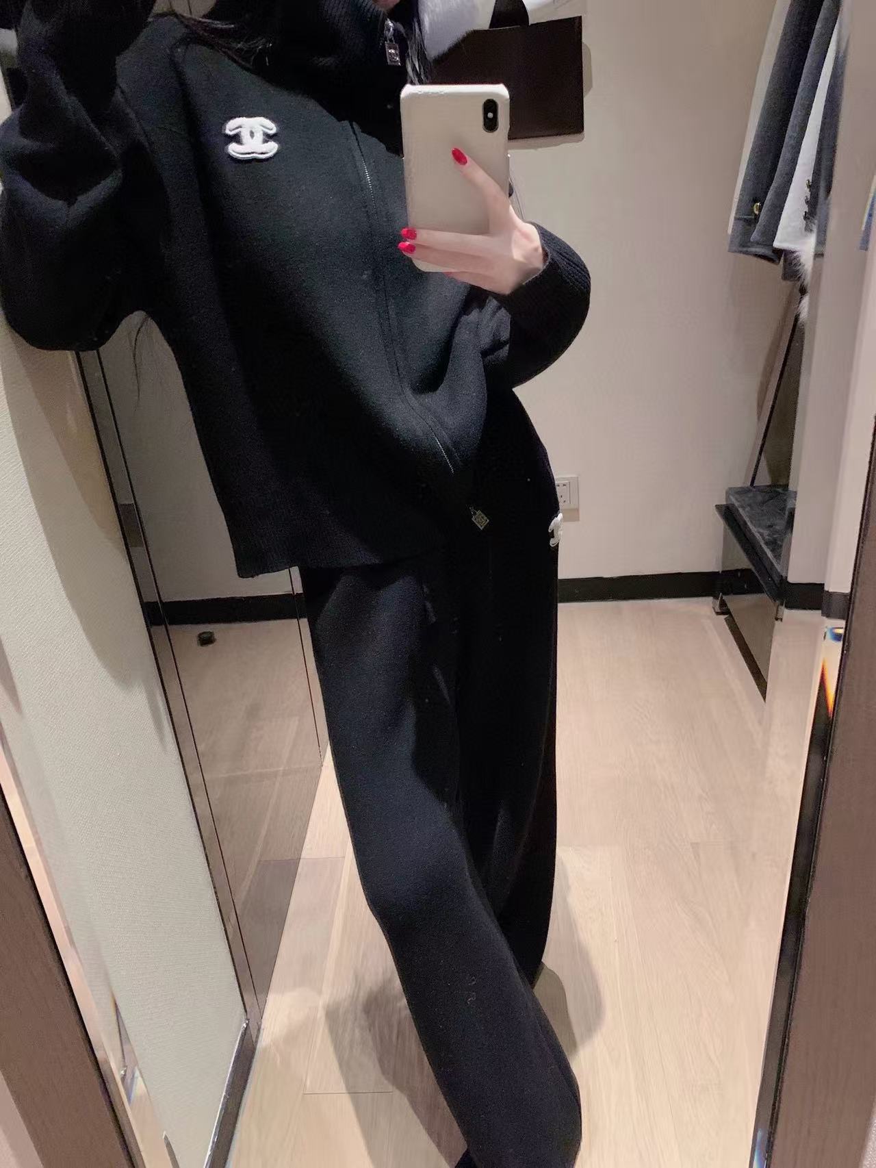 CHANE1 ダブルC 厚手カジュアルツーピースセット【50％割引+送料無料】