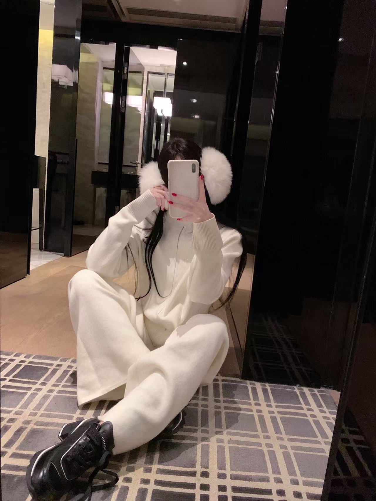 CHANE1 ダブルC 厚手カジュアルツーピースセット【50％割引+送料無料】