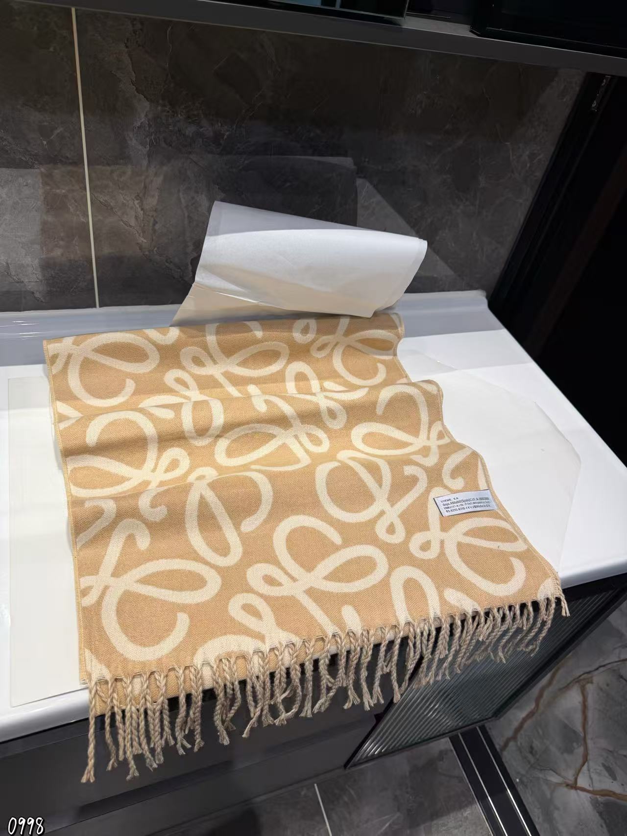 L0WEW タッセル カシミア スカーフ【50％割引+送料無料】