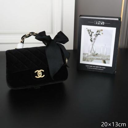 CHANE1 ベルベットボウチェーンバッグ【50％割引+送料無料】