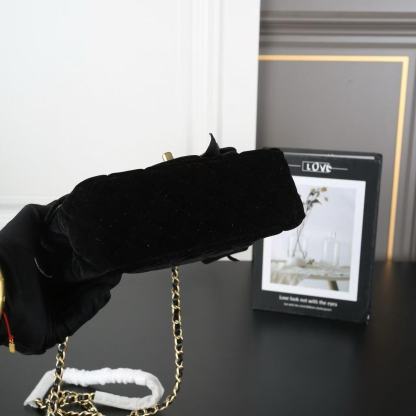 CHANE1 ベルベットボウチェーンバッグ【50％割引+送料無料】