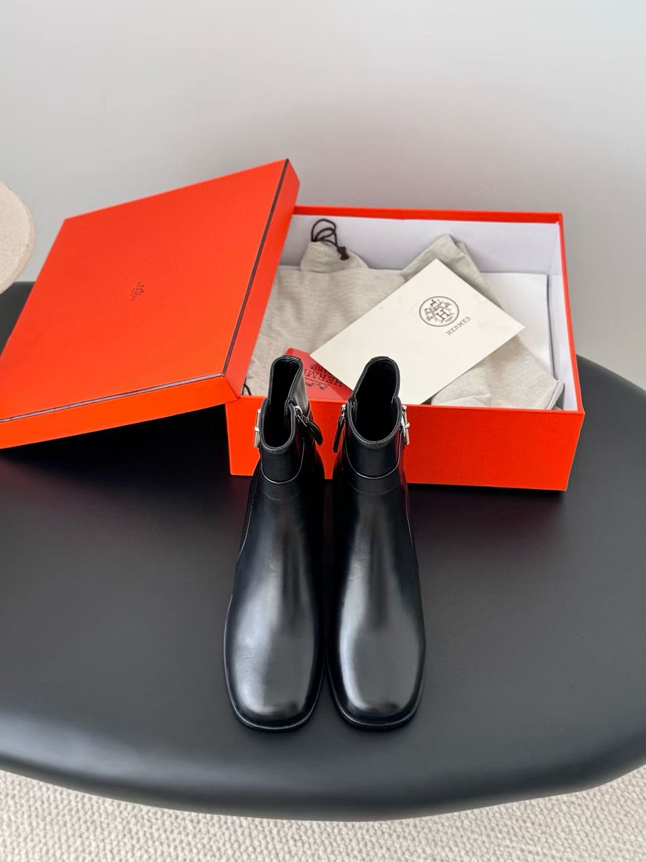 HERME5 高品質シンプルジッパーレザーアンクルブーツ【50％割引+送料無料】