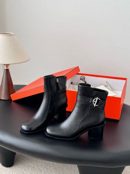 HERME5 高品質シンプルジッパーレザーアンクルブーツ【50％割引+送料無料】