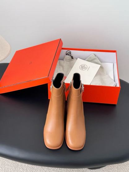 HERME5 高品質シンプルジッパーレザーアンクルブーツ【50％割引+送料無料】