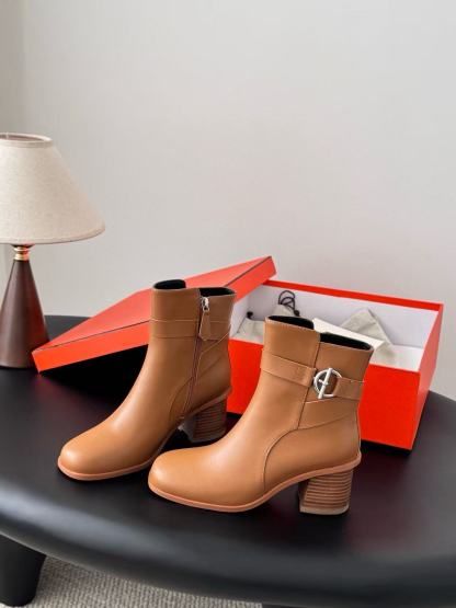 HERME5 高品質シンプルジッパーレザーアンクルブーツ【50％割引+送料無料】