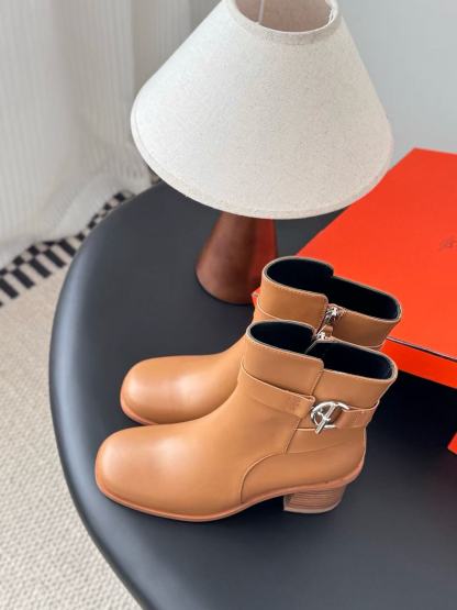 HERME5 高品質シンプルジッパーレザーアンクルブーツ【50％割引+送料無料】